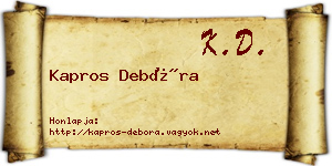 Kapros Debóra névjegykártya